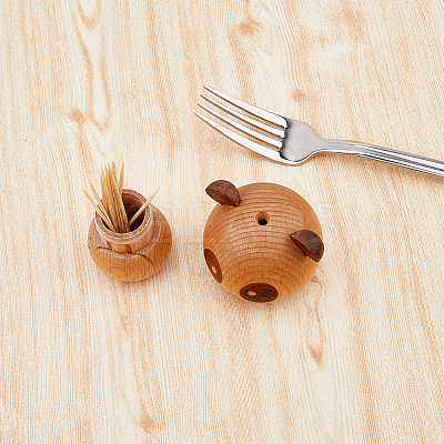 Wood Toothpick Bottle AJEW-WH0258-806-1
