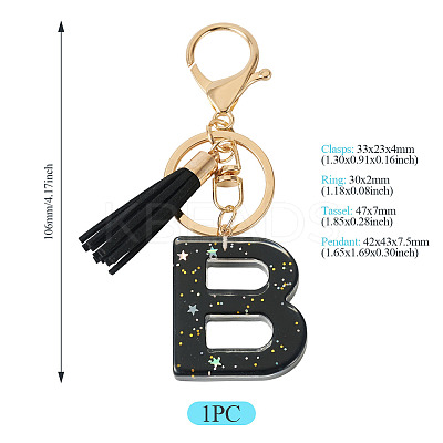 1Pc Resin Letter Keychains KEYC-TADJ0001-09B-1