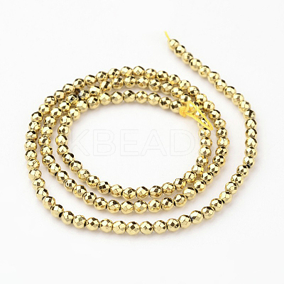 Eco-Friendly Long-Lasting Plated Non-magnetic Synthetic Hematite Smooth Beads Strands G-I175-34-3mm-G-1