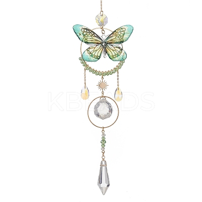 3Pcs 3 Colors Stainless Steel Resin Butterfly Suncatcher HJEW-TA00451-1