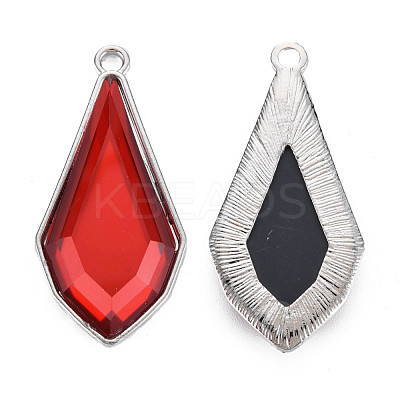 Faceted Glass Pendants PALLOY-N167-10-02P-RS-1