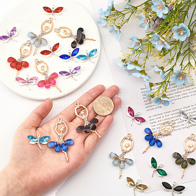 40Pcs 20 Styles Alloy Resin Big Pendants FIND-CA0006-81-1