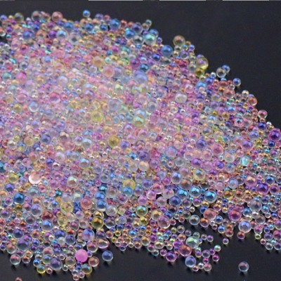 AB Color Plated 3D Nail Art Glass Mini Ball Beads MRMJ-WH0064-40B-1
