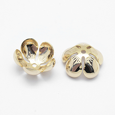 5-Petal Brass Caps KK-F727-79G-NF-1