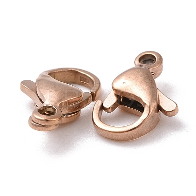 Ion Plating(IP) 304 Stainless Steel Lobster Claw Clasps STAS-H353-B-02RG-1