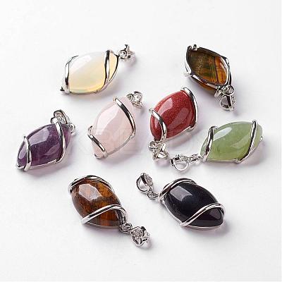 Natural Mixed Stone Pendants G-G073-M-1