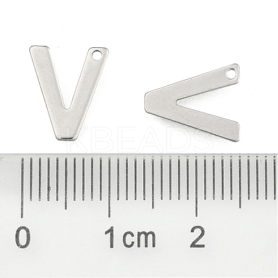 Tarnish Resistant 304 Stainless Steel Letter Charms LS-STAS-O072-V-1