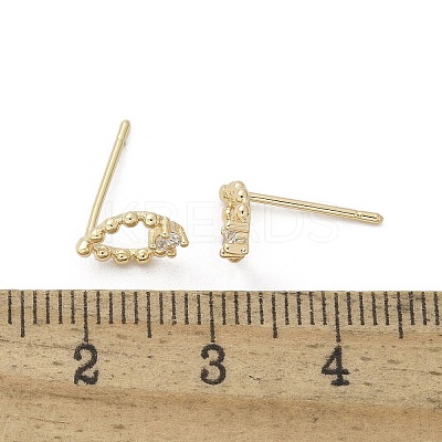 Brass Glass Stud Earrings EJEW-Q014-22G-1