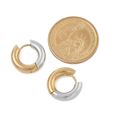 201 Stainless Steel Two Tone Hoop Earrings EJEW-Q002-01G-04-1