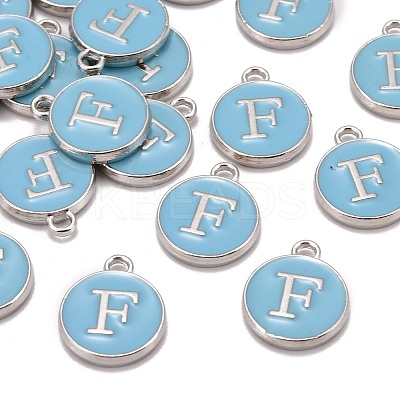 Platinum Plated Alloy Enamel Charms X-ENAM-S118-04F-P-1