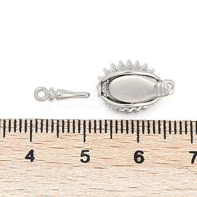 Brass Micro Pave Cubic Zirconia Box Clasps KK-P291-43P-01-1