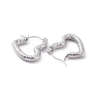 Non-Tarnish 304 Stainless Steel Heart Hoop Earrings for Women EJEW-G293-25P-1