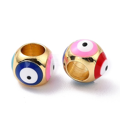 Real 18K Gold Plated Brass European Beads KK-A155-28G-A-1