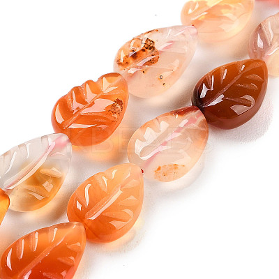 Natural Agate Carved Beads Strands G-H024-B01-01-1