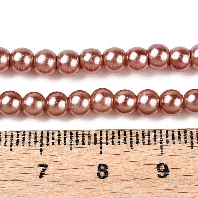 Baking Paint Pearlized Glass Pearl Round Bead Strands HY-Q003-4mm-50-A-1
