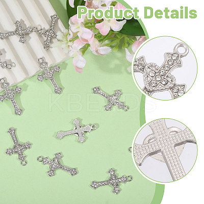 60Pcs Alloy Rhinestone Pendants ALRI-CA0001-14-1