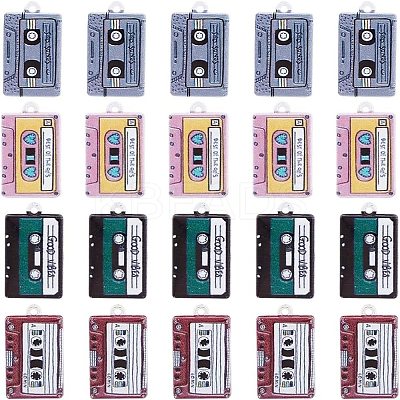 24pcs 4 Colors Baking Paint Alloy Pendants FIND-DC0003-84-1