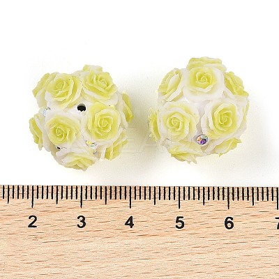 Acrylic Handmade Luminous Polymer Clay Rhinestone Beads CLAY-H003-07-1