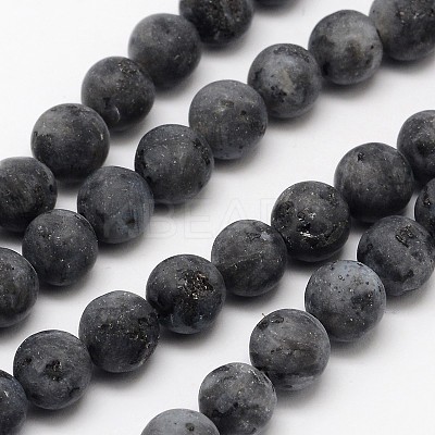 Natural Larvikite Beads Strands G-D692-4mm-1