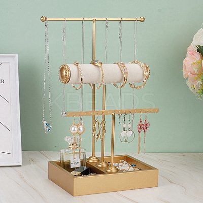 3-Tier Iron T-Bar Jewelry Display Risers ODIS-C008-01G-1