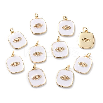 Brass Micro Pave Clear Cubic Zirconia Pendants ZIRC-Z008-12G-1