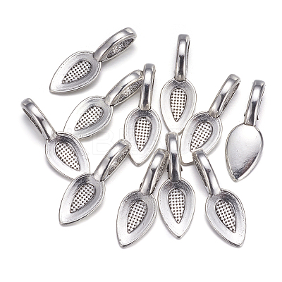 Tibetan Style Alloy Glue-on Flat Pad Bails LS-AB3348Y-NF-1