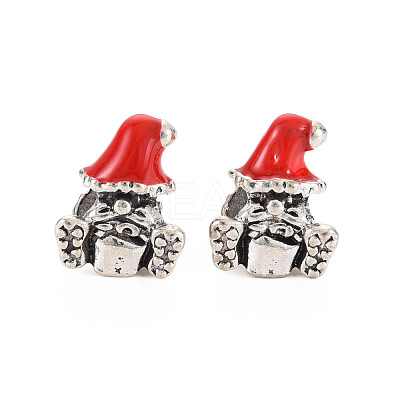 Rack Plating Alloy Enamel European Beads MPDL-N039-144-1