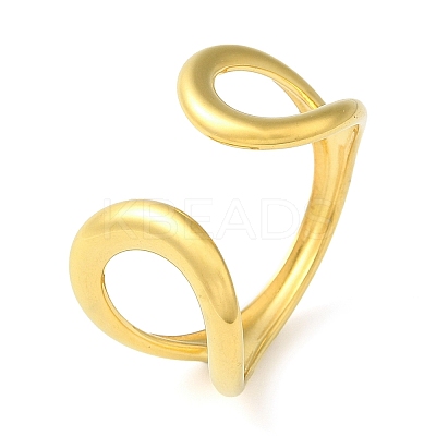 304 Stainless Steel Open Cuff Rings for Women LS-RJEW-Z043-02B-1