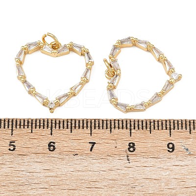 Brass Pave Clear Cubic Zirconia Pendants KK-F919-40A-G-1