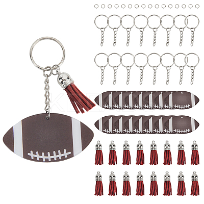 DIY Sports Ball Acrylic Pendant Keychain Making Kits DIY-SP0001-44C-1