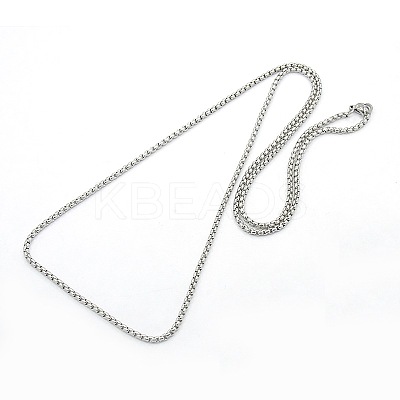 Tarnish Resistant Men's 304 Stainless Steel Box Chain Necklaces STAS-O037-67P-1