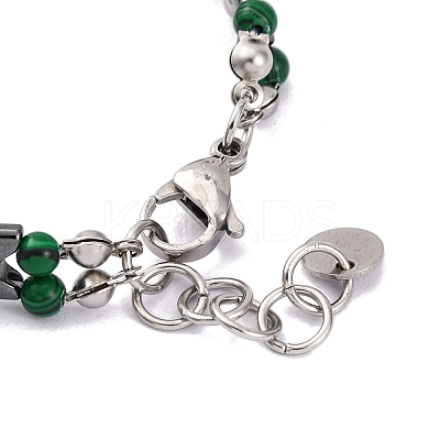 Synthetic Malachite Beaded Bracelets BJEW-P339-03P-06-1