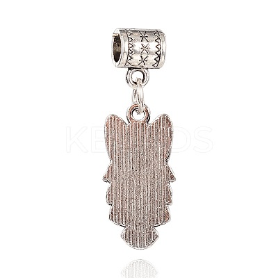 Owl Tibetan Style Alloy European Dangle Charms LS-PALLOY-I115-14AS-1