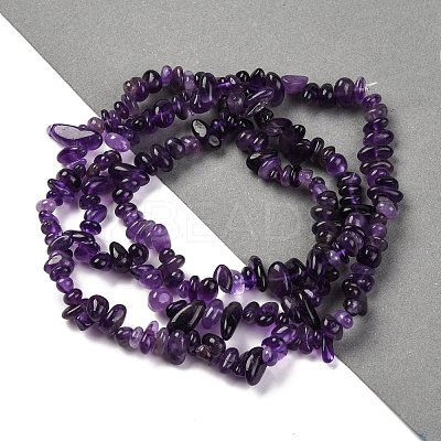 Natural Amethyst Chip Beads Strands X-G-L607-A01-01-1