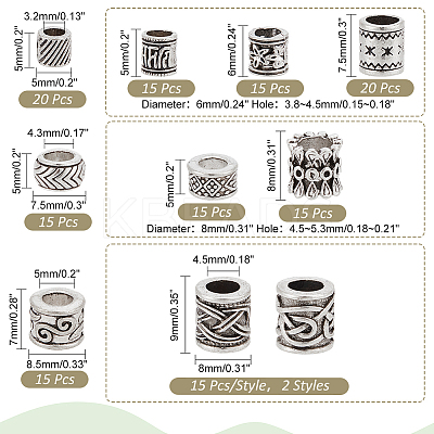 160pcs 10 Style Tibetan Style Alloy European Beads FIND-PH0010-69-1