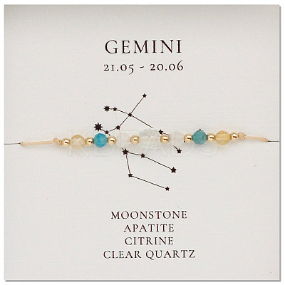 Natural Gemstone Constellation Beaded Bracelets NR2952-9-1