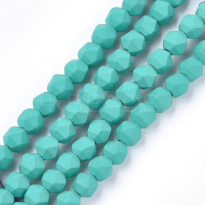 Spray Painted Non-magnetic Synthetic Hematite Beads Strands G-T116-16-04-1
