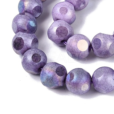 Ombre Effect Dyed Electroplate Opaque Glass Beads Strands EGLA-Q130-01A-12-1