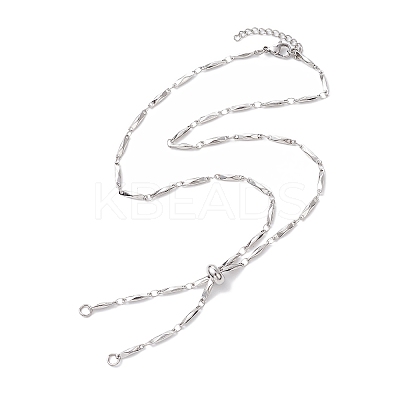 2Pcs 2 Colors Ion Plating(IP) 304 Stainless Steel Slider Necklace Makings AJEW-JB01268-1