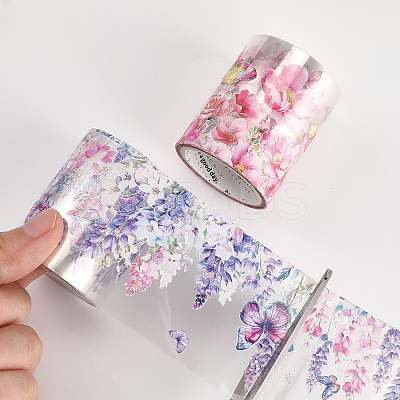 5 Rolls 5 Colors PET Self-Adhesive Paper Decorative Stickers DIY-CP0012-92-1