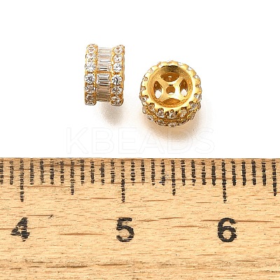 925 Sterling Silver Micro Pave Clear Cubic Zirconia Beads STER-B006-18G-1