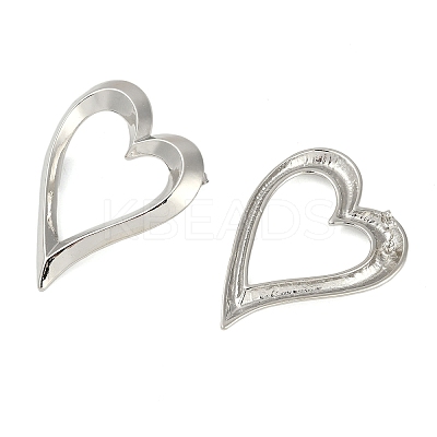 Heart Rack Plating Brass Stud Earrings for Women EJEW-S325-04P-1