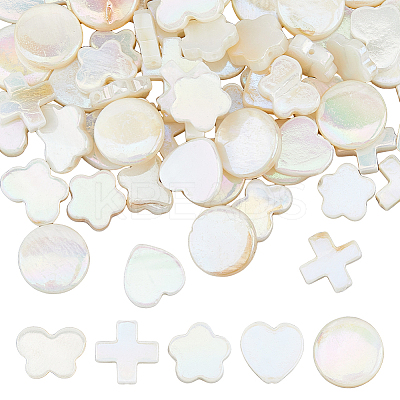 70Pcs 5 Styles Natural White Shell Beads Sets BSHE-FH0001-03-1