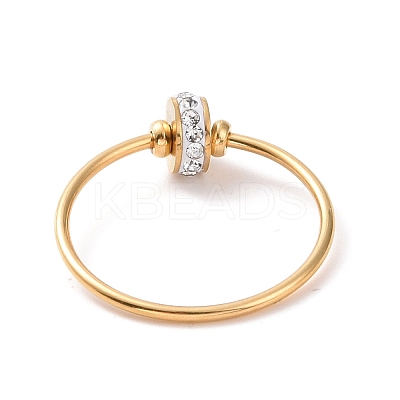Crystal Rhinestone Flat Round Finger Ring RJEW-D120-22B-G-1