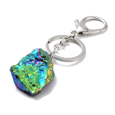 Electroplated Natural Quartz Crystal Keychain KEYC-M022-06-1