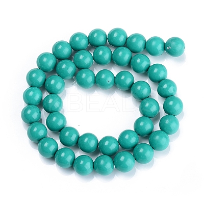 Dyed Natural Mashan Jade Beads Strands X-DJDA-E266-6mm-01-1