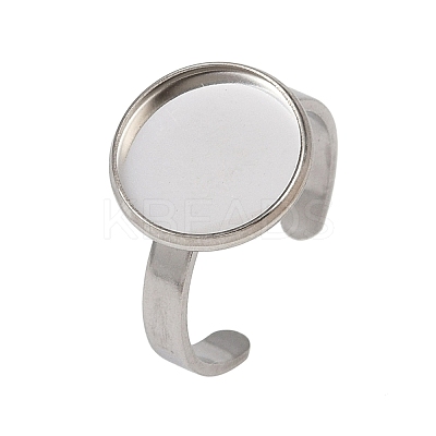 304 Stainless Steel Cuff Ring Components STAS-D372-07P-04-1