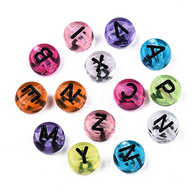 Transparent Mixed Color Acrylic Beads MACR-T038-08-1