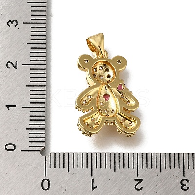 Rack Plating Brass Micro Pave Clear Cubic Zirconia Pendants KK-G500-26G-1