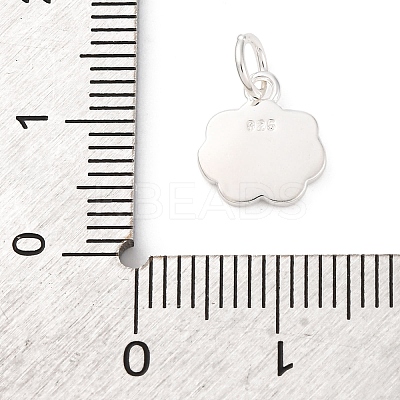 925 Sterling Silver White and Pink Enamel Smiling Face Cloud Charms STER-D303-03S-1